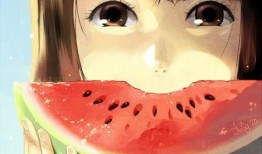 吃瓜照片女生图片大全,女生吃瓜照片大盘点