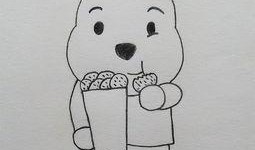 吃瓜凯莉简笔画,简笔画中的趣味生活瞬间