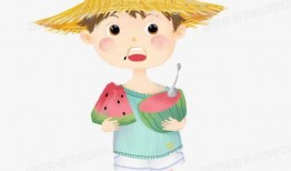 可爱头像男孩吃瓜图片